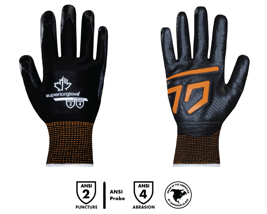Superior Glove® Dexterity® S13BFNGP  Gloves w/ Palm Grip Stripes